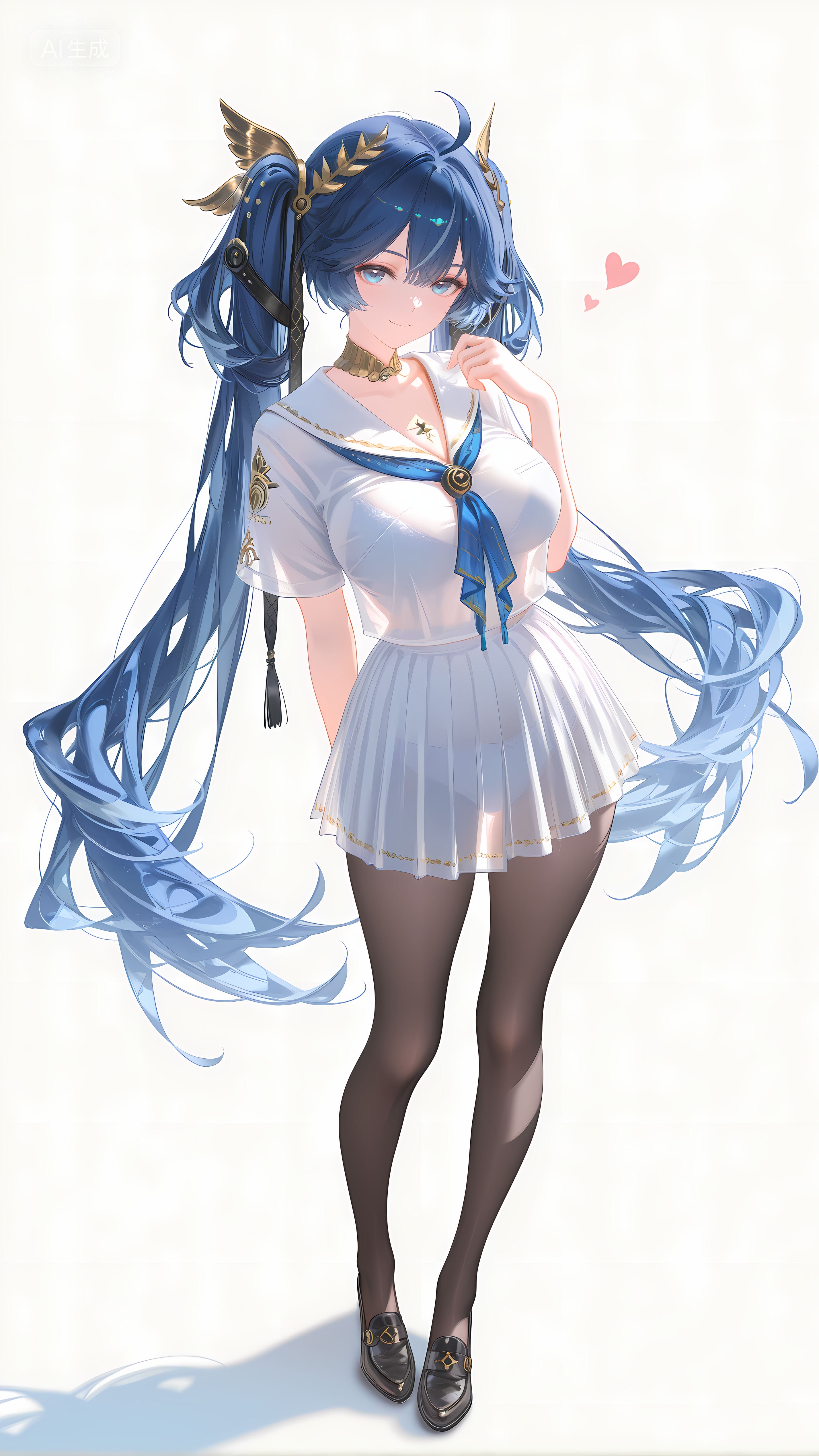 二次元手游鸣潮 角色尤诺 黑丝丝袜裤袜 大长腿