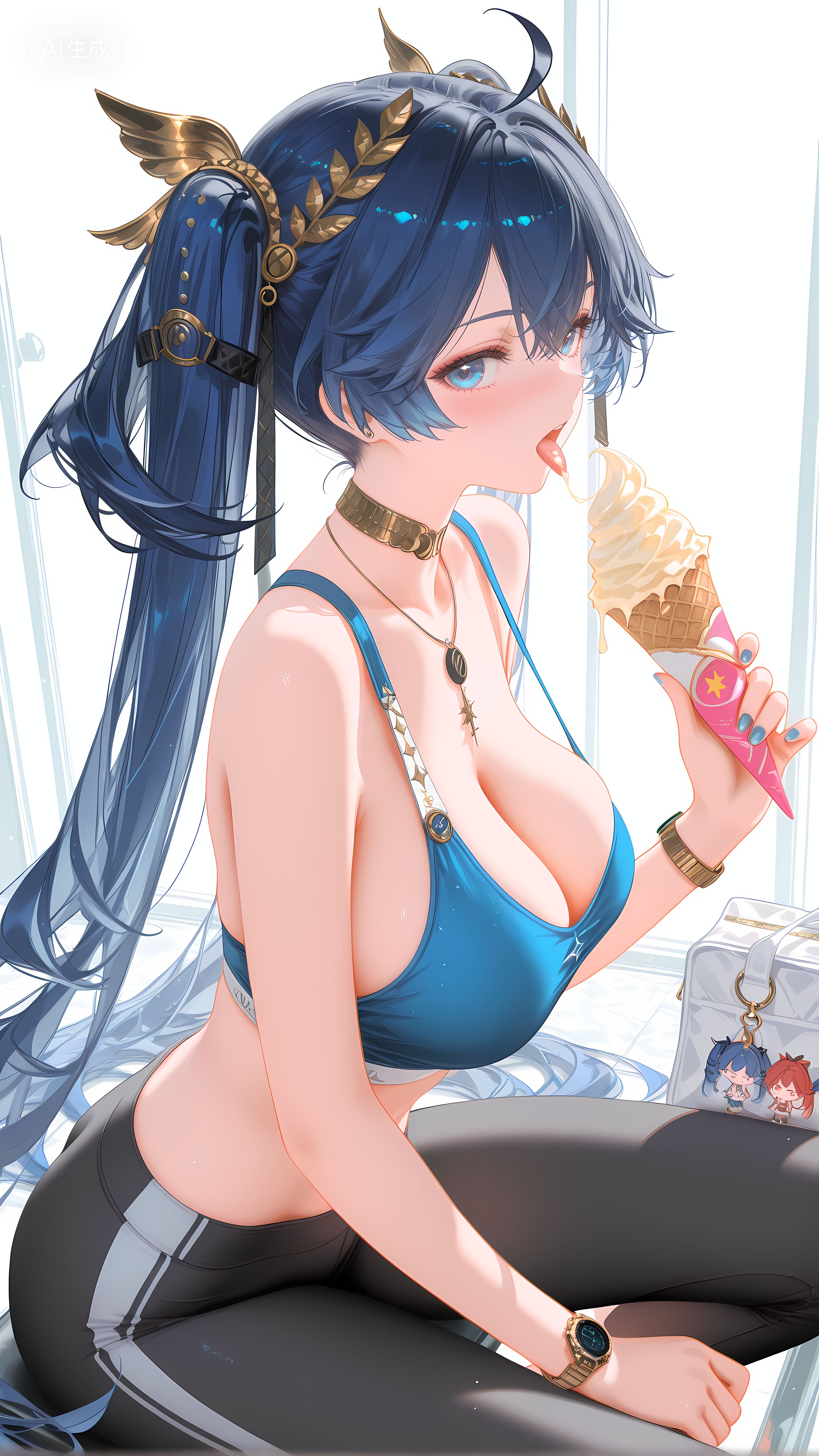 手机游戏鸣潮女性角色尤诺 冰淇淋 瑜伽裤 牛仔裤-皮皮兔动漫