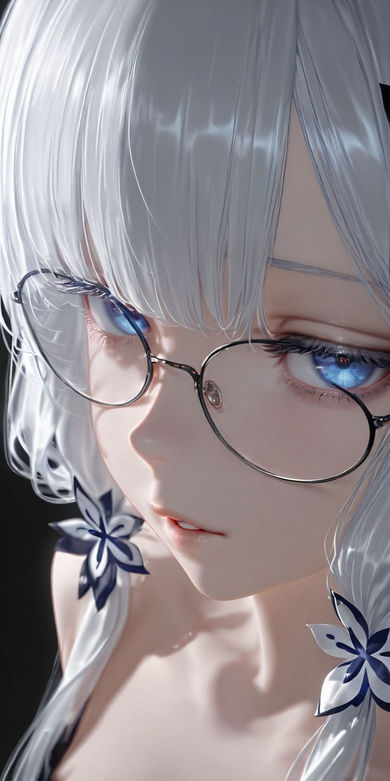 碧蓝航线光辉大头照 二次元ai绘画壁纸 戴眼镜 美瞳-皮皮兔动漫