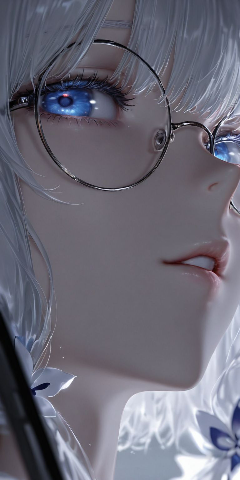 碧蓝航线光辉大头照 二次元ai绘画壁纸 戴眼镜 美瞳