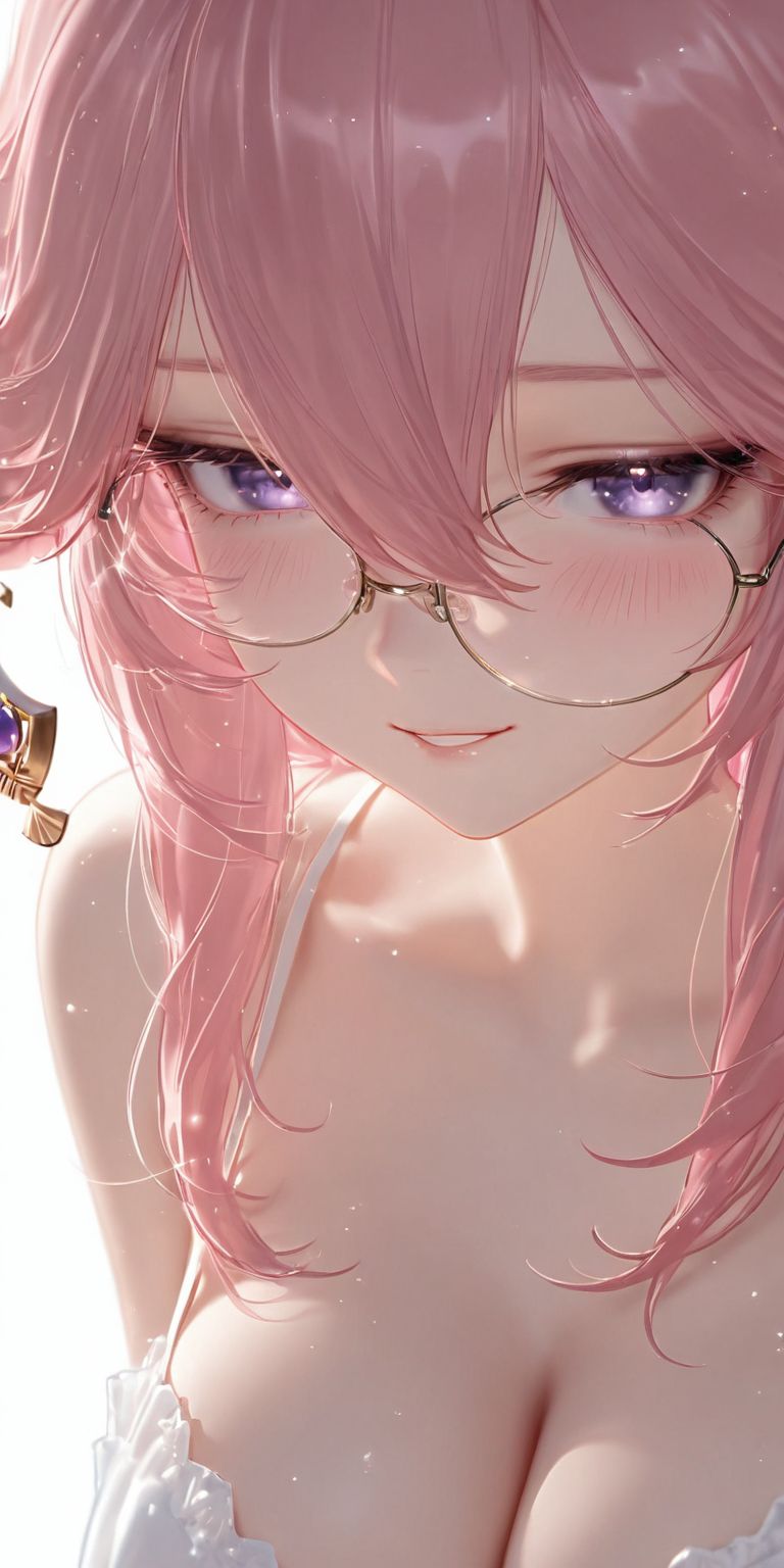 原神八重神子 ai绘画 二次元游戏人物 戴眼镜 美瞳-皮皮兔动漫