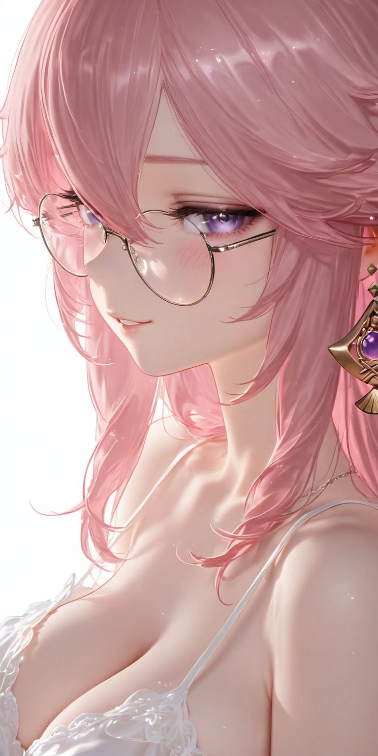 原神八重神子 ai绘画 二次元游戏人物 戴眼镜 美瞳