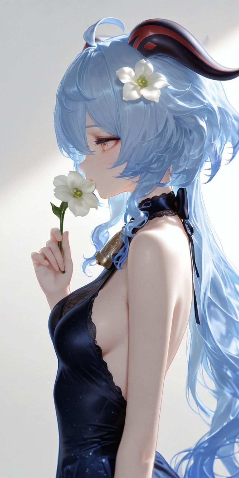 原神甘雨 ai绘画 二次元 不知道什么花哈哈哈