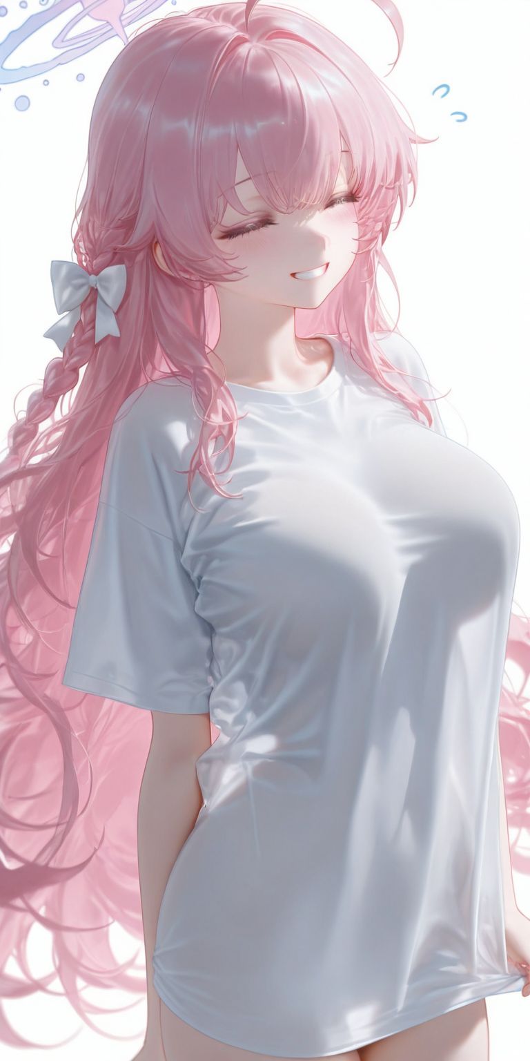 蔚蓝档案花子 ai绘画 T恤若隐若现