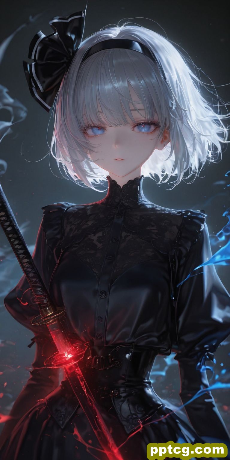 持刀二次元少女壁纸 ai绘画