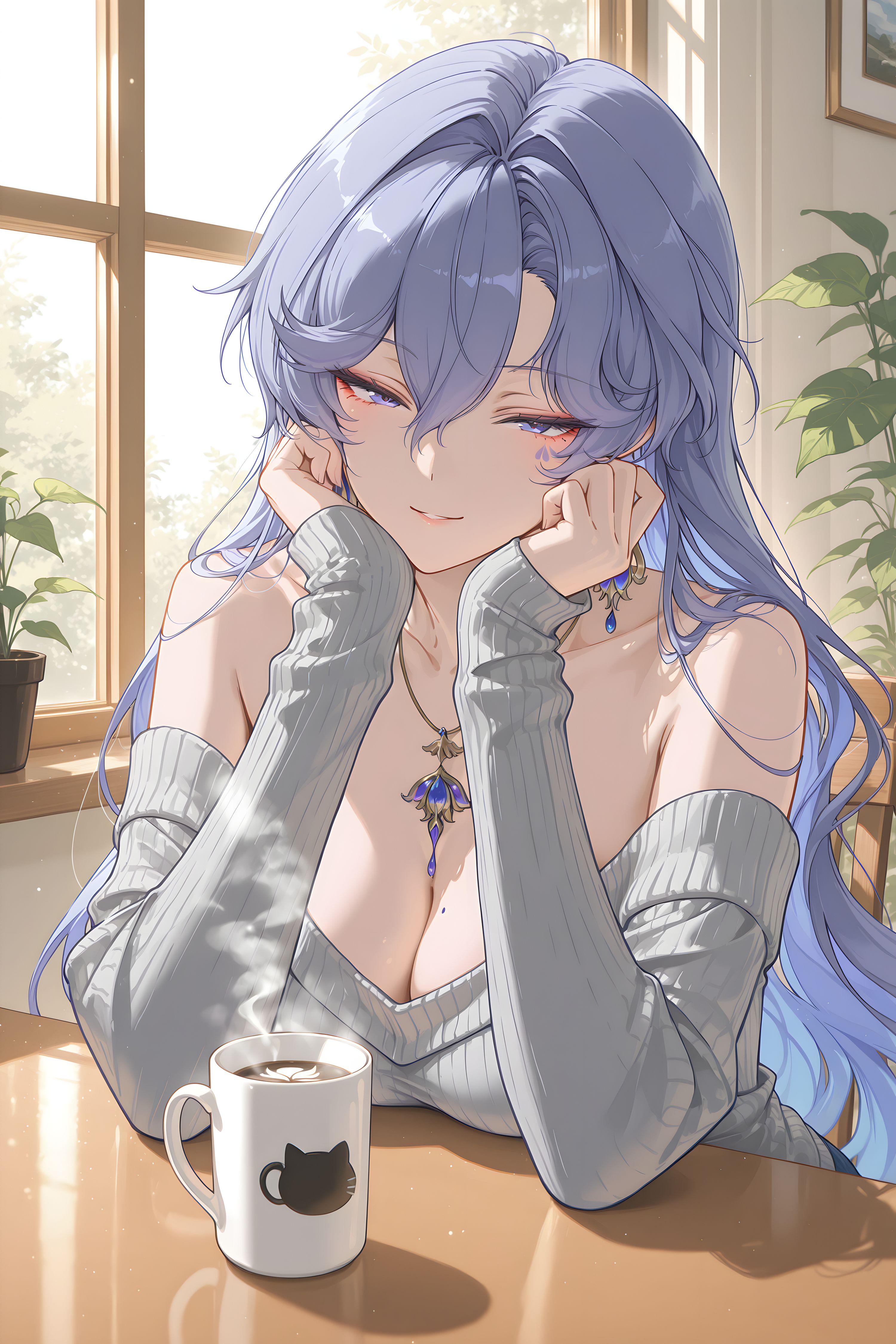 午后暖阳 鸣潮女团下午茶 ai绘画手机游戏壁纸 二次元-皮皮兔动漫