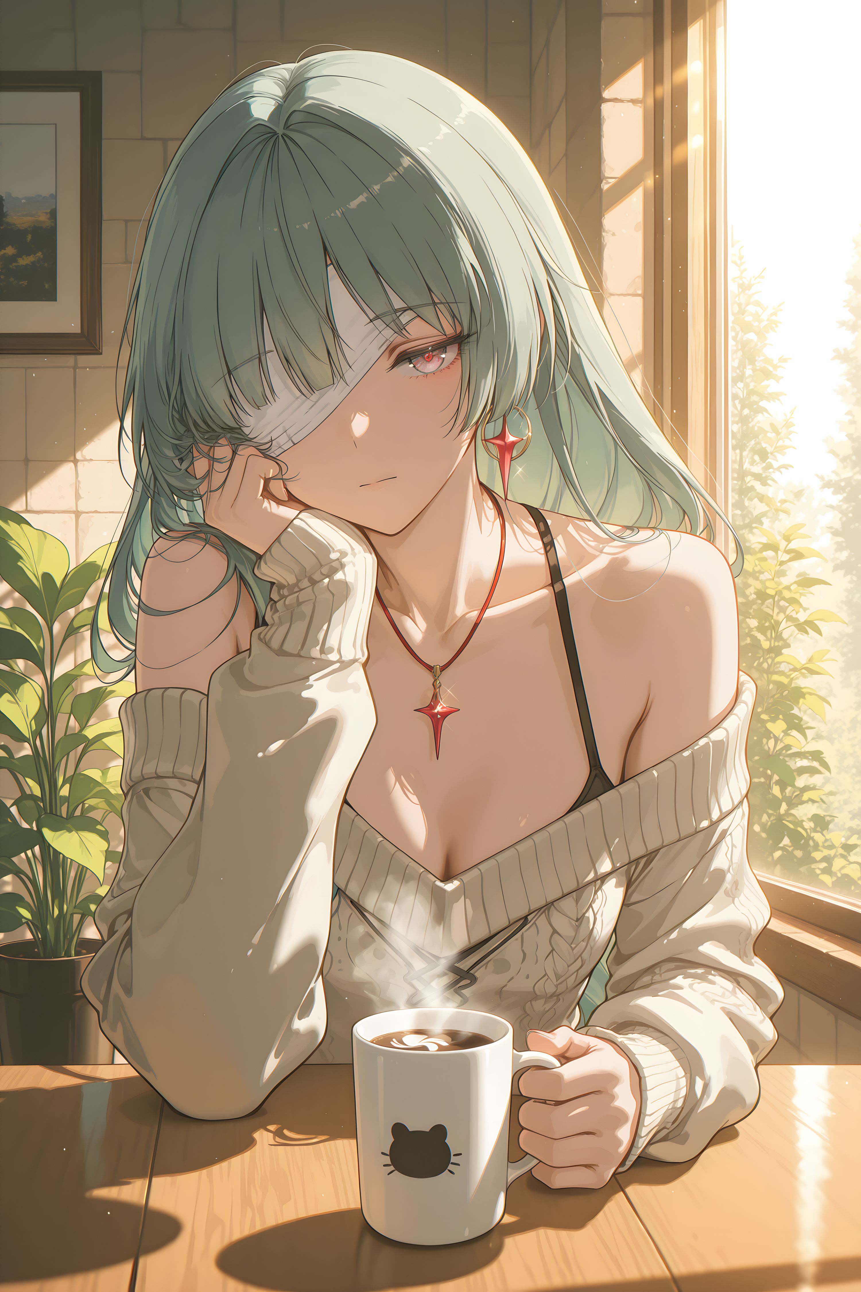 午后暖阳 鸣潮女团下午茶 ai绘画手机游戏壁纸 二次元