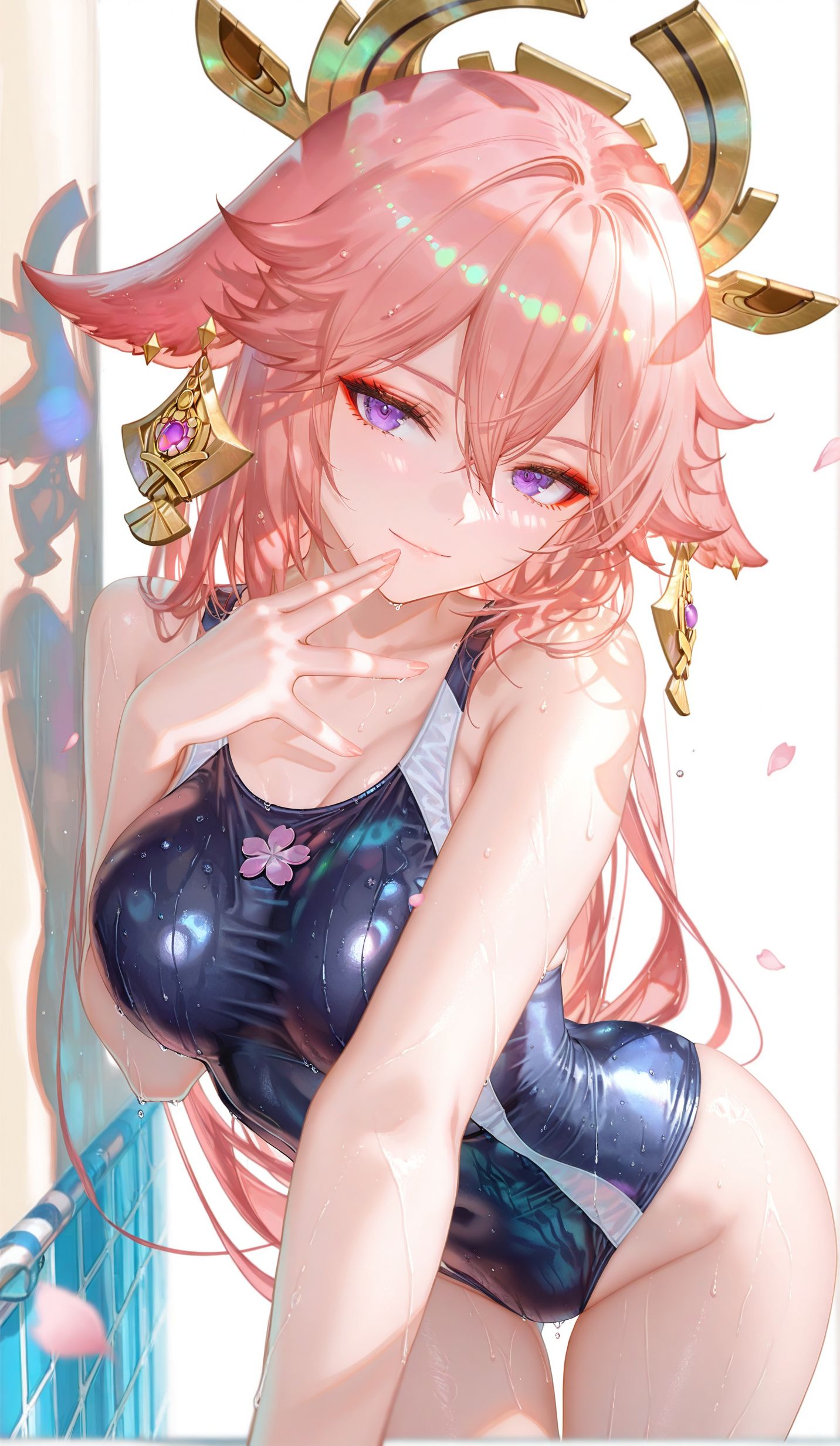 八重神子死库水 原神二次元少女ai绘画手机壁纸