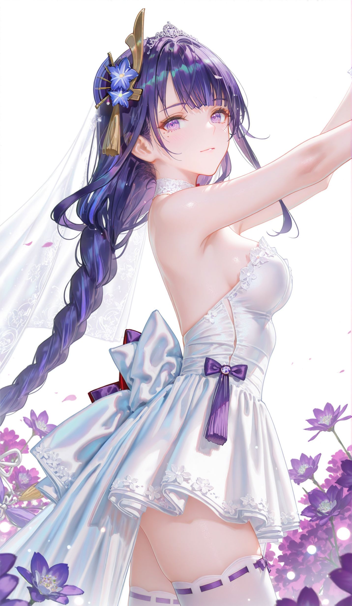 雷电将军花嫁 二次元ai 原神-皮皮兔动漫