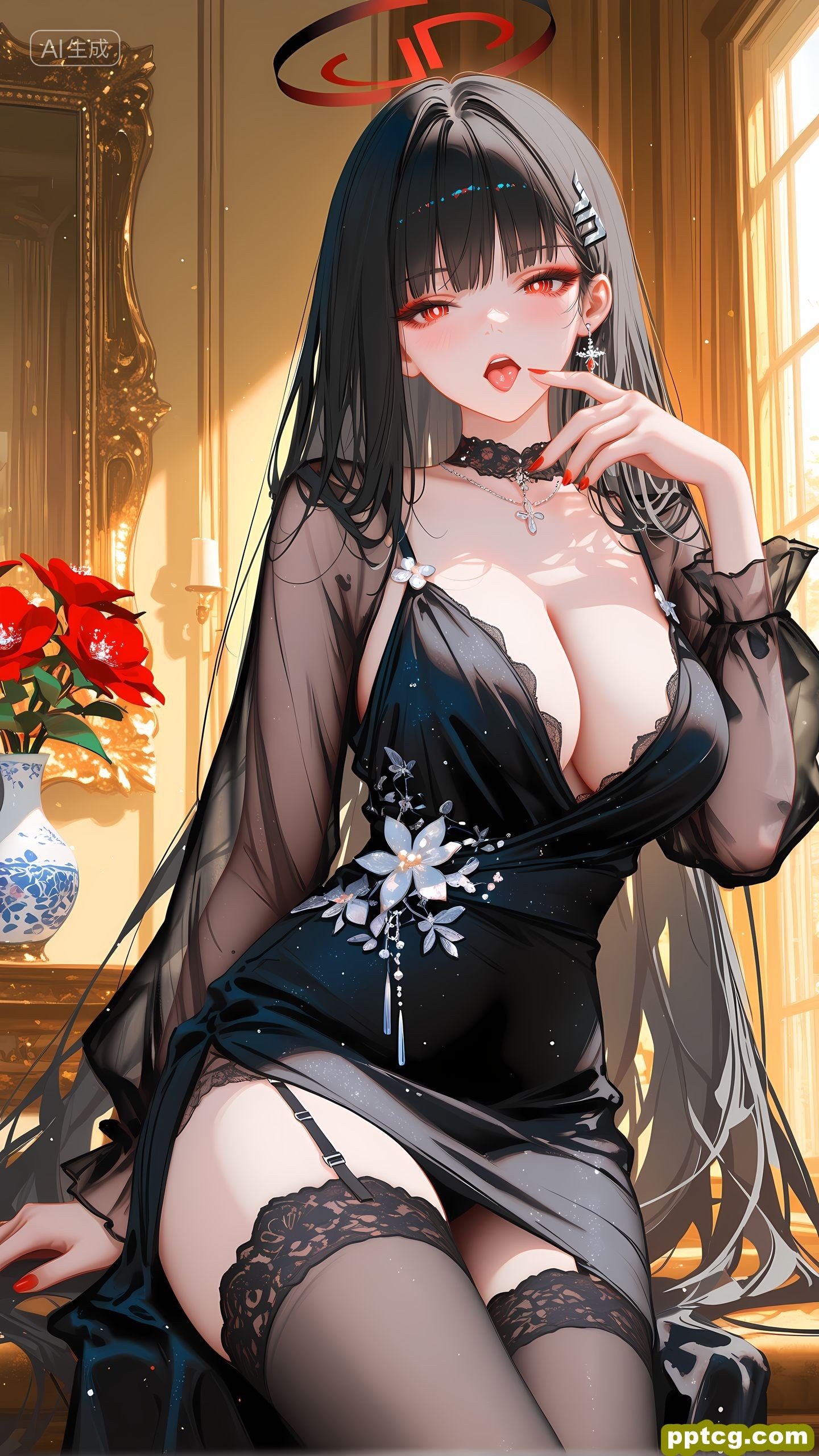 二次元游戏少女角色 性感厨娘 黑丝裤袜肉肉腿