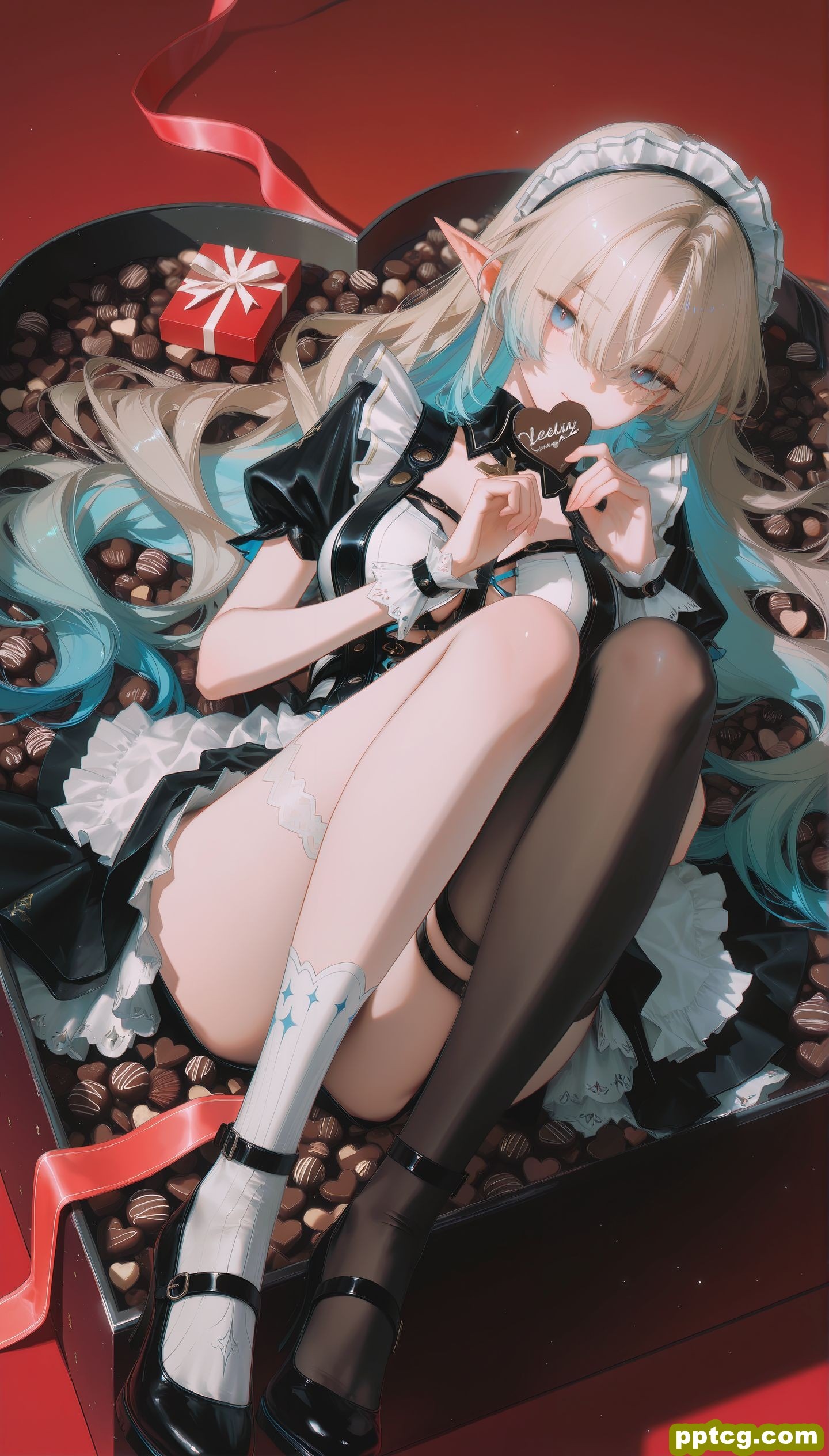 游戏角色人物手机壁纸 情人节限定 黑丝美腿