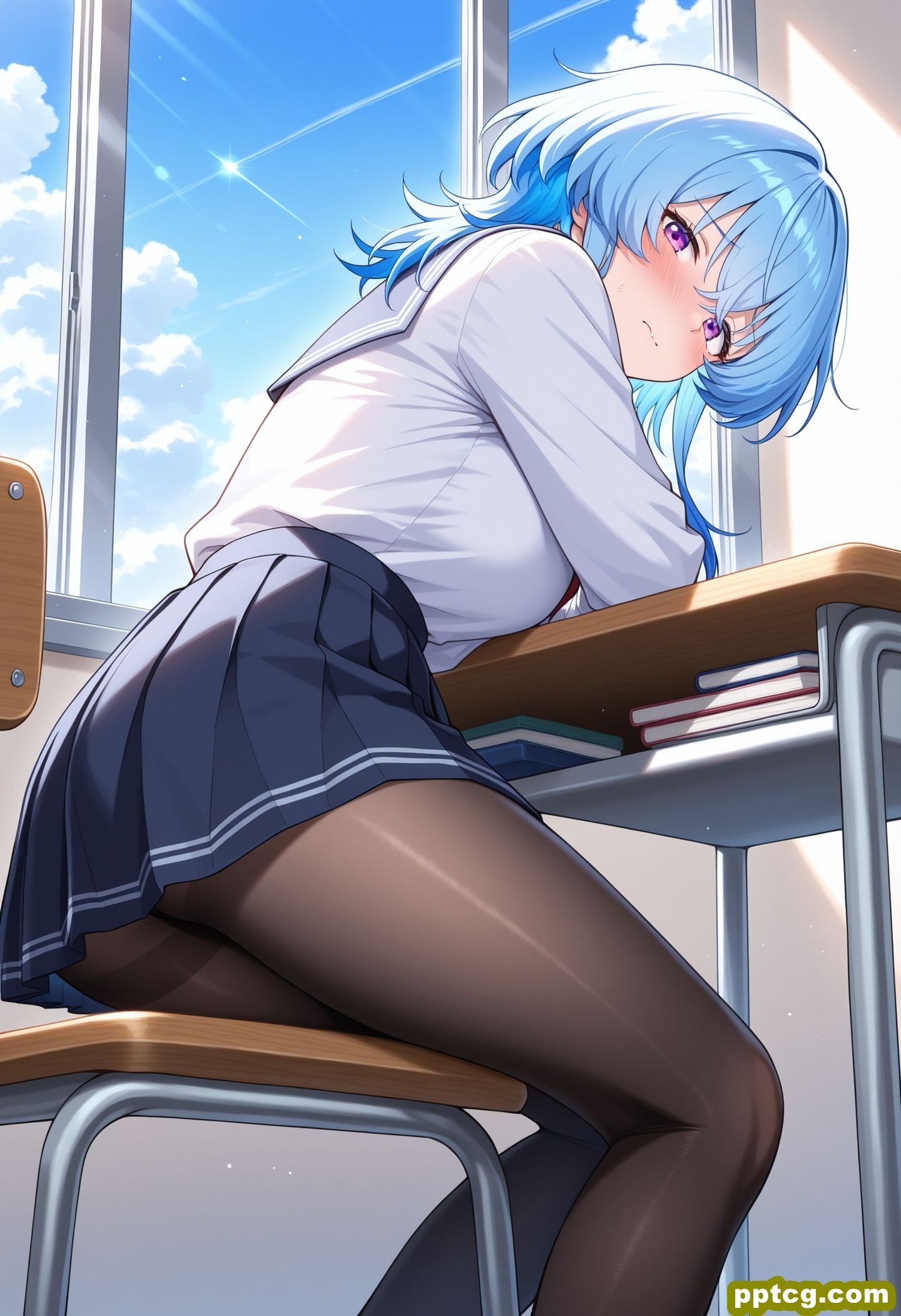 二次元开放世界游戏鸣潮 守岸人校园温馨版 裤袜黑丝袜肉肉腿