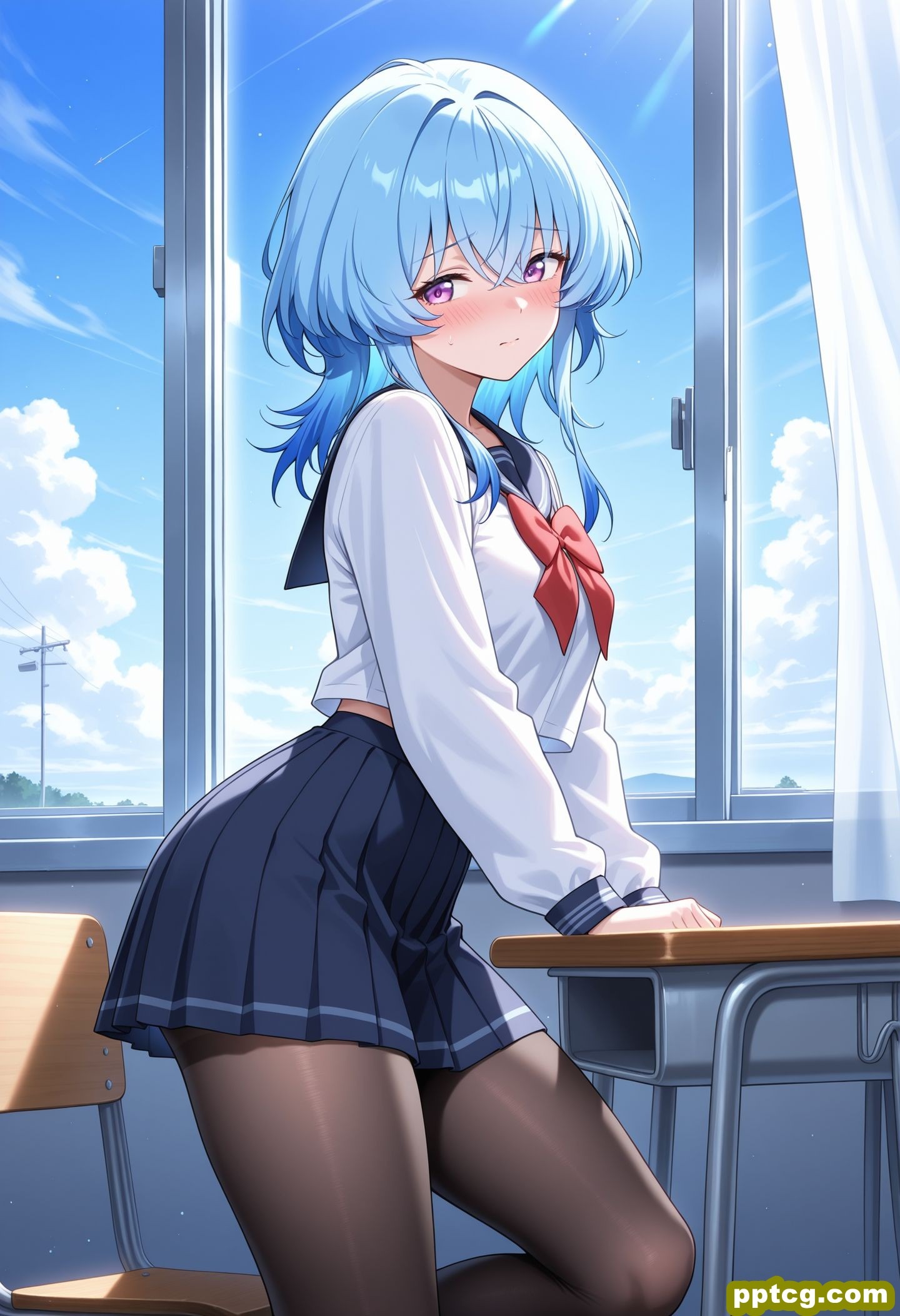 二次元开放世界游戏鸣潮 守岸人校园温馨版 裤袜黑丝袜肉肉腿