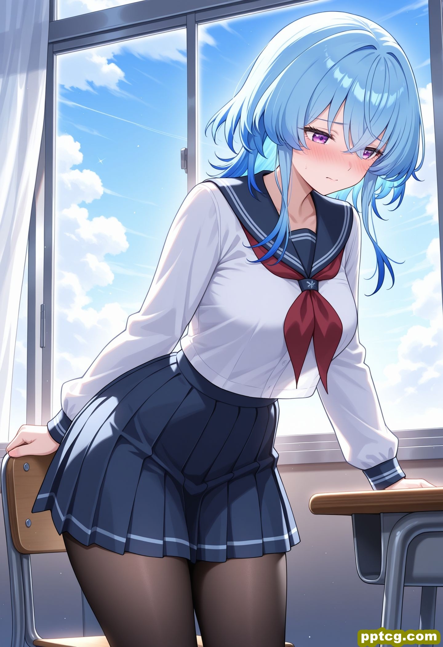 二次元开放世界游戏鸣潮 守岸人校园温馨版 裤袜黑丝袜肉肉腿