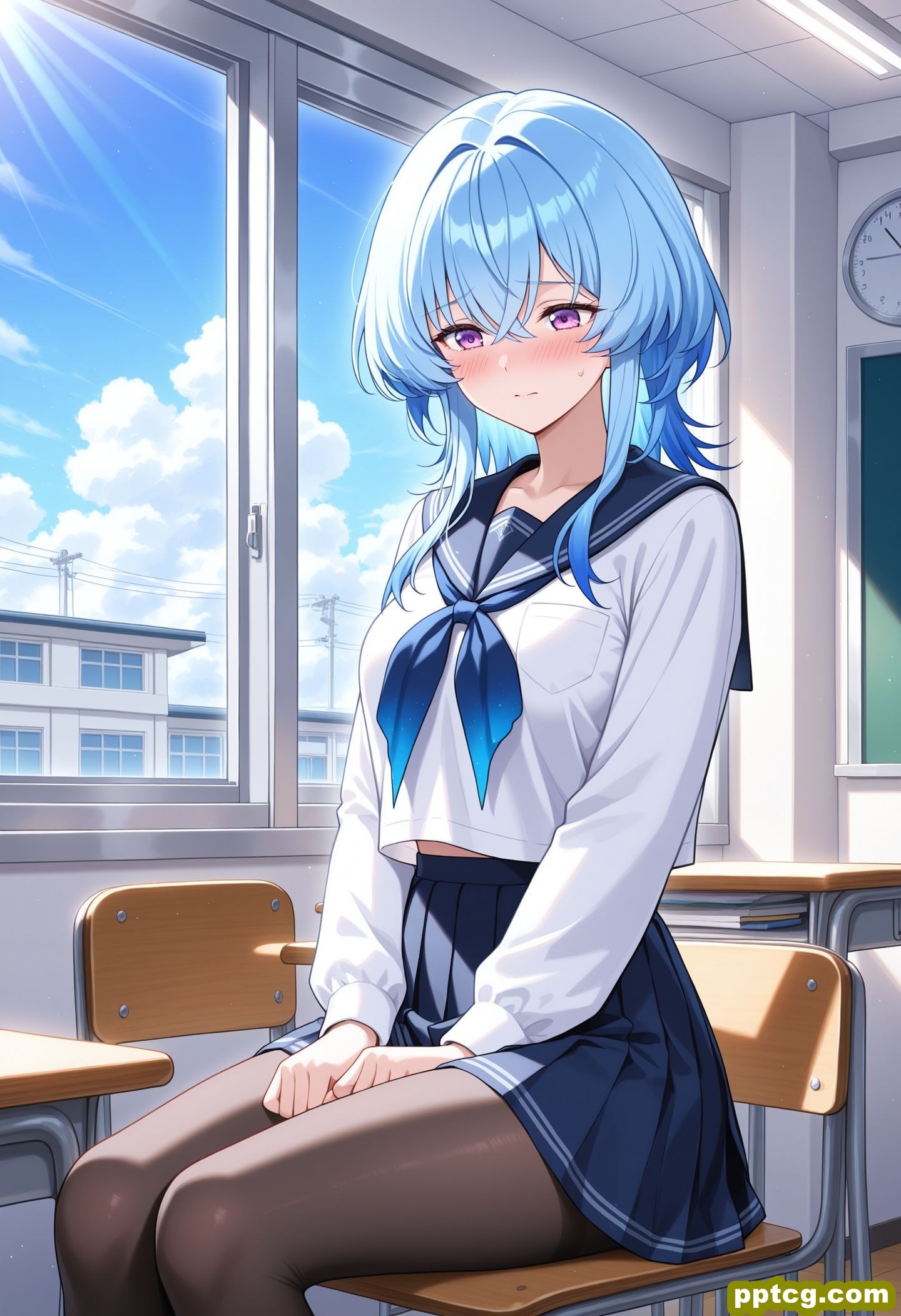 二次元开放世界游戏鸣潮 守岸人校园温馨版 裤袜黑丝袜肉肉腿