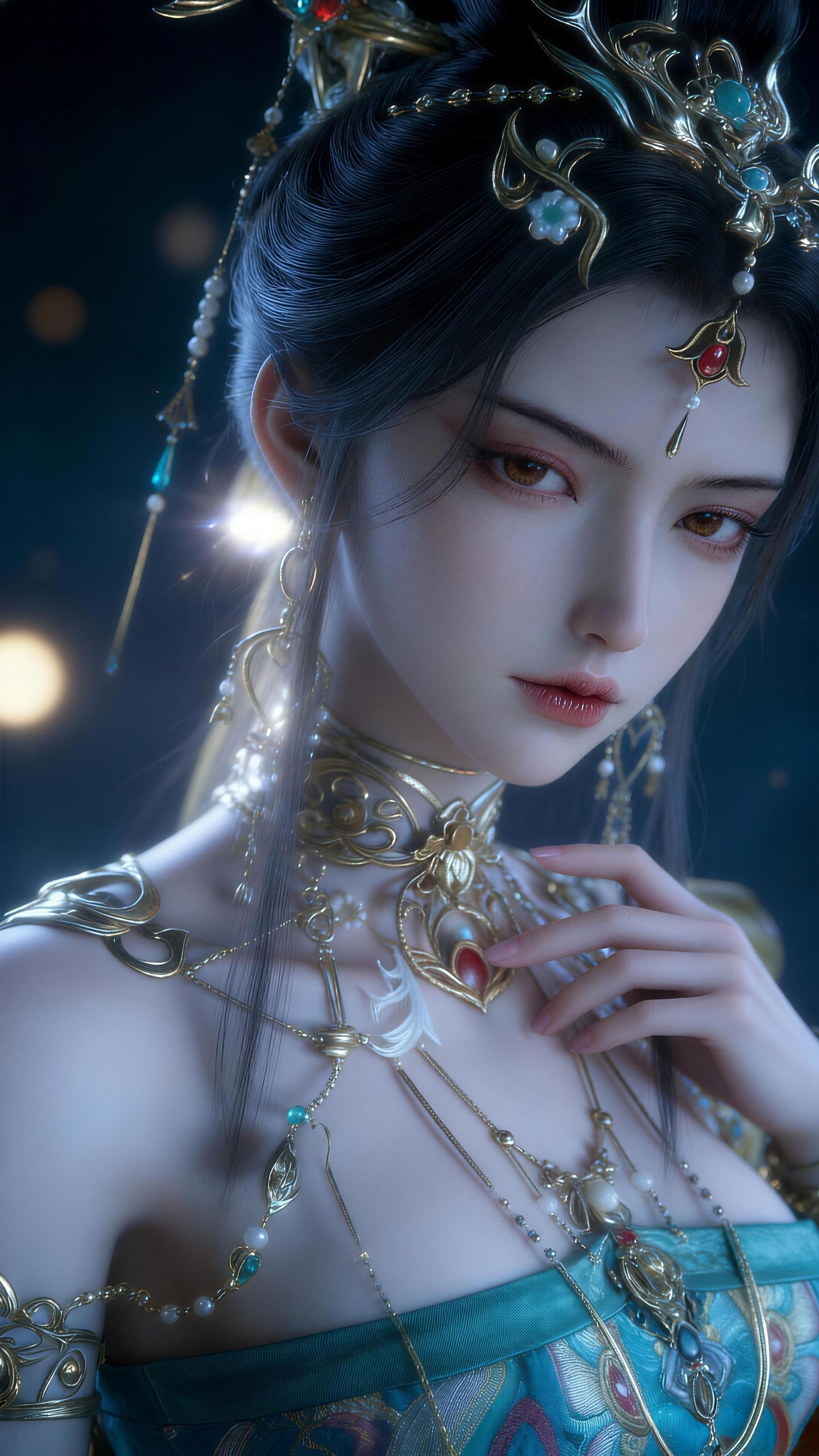 鸿音 逆水寒壁纸分享 游戏美女 写实高清 泪痣