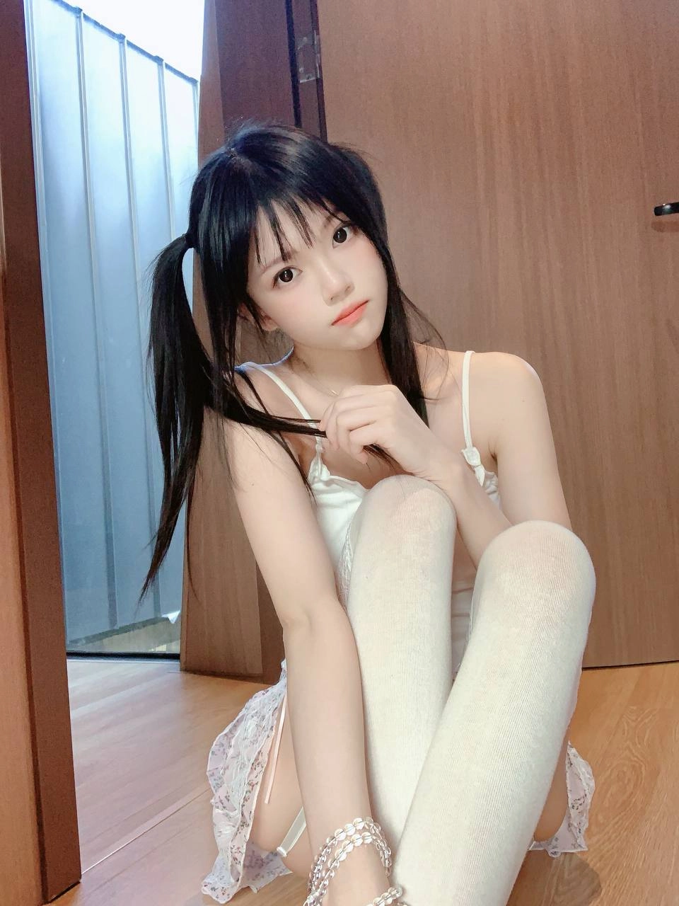 桜桃喵 - 碎花 自拍