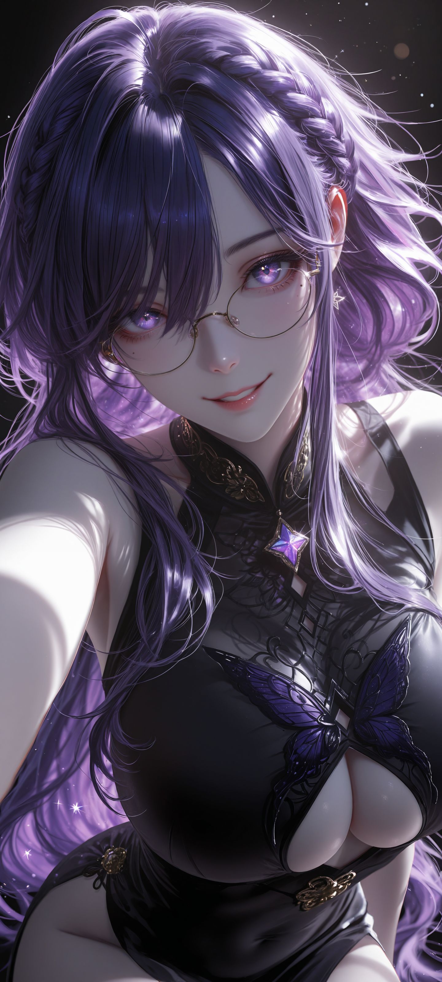 超高清壁纸 视觉美感 精灵 紫色美瞳眼睛 性感美女御姐