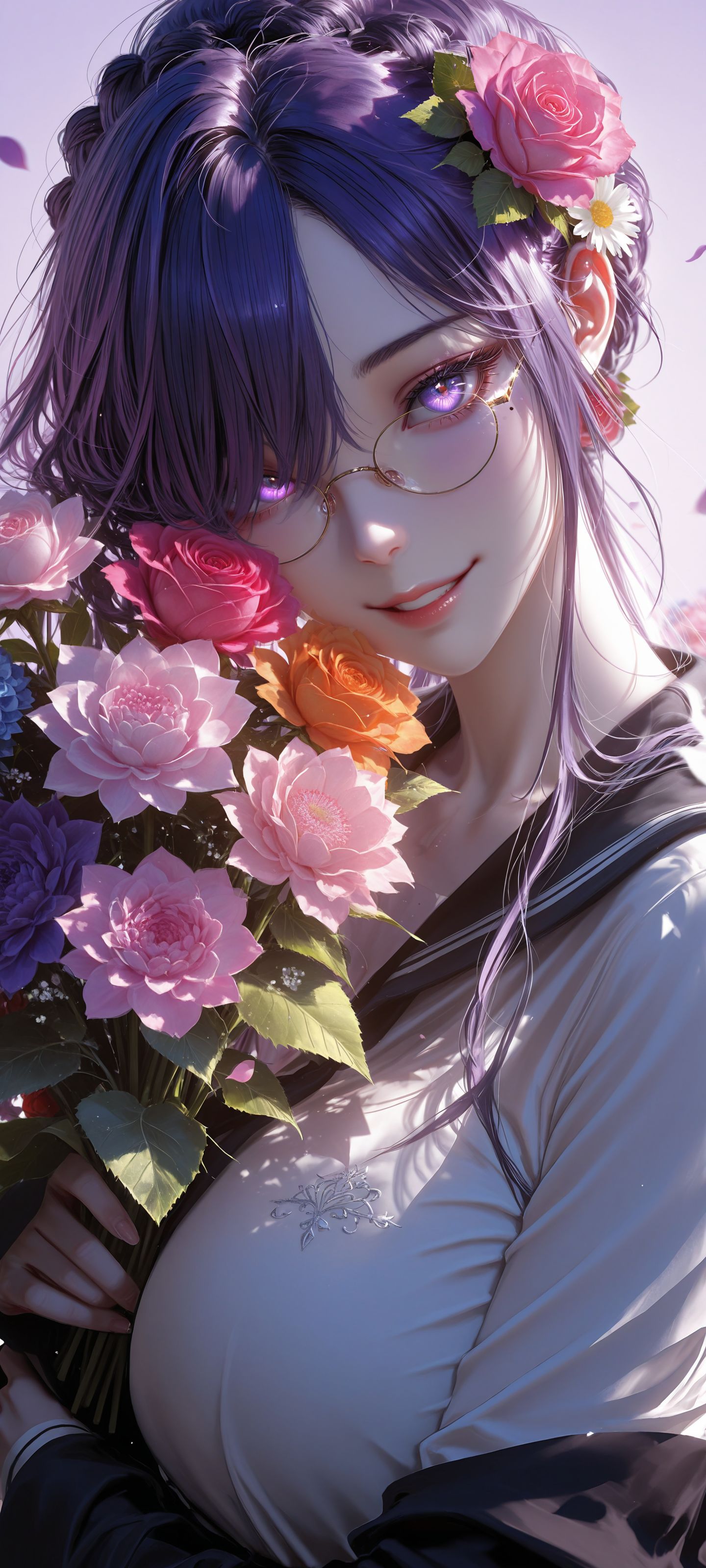 超高清壁纸 视觉美感 精灵 紫色美瞳眼睛 性感美女御姐