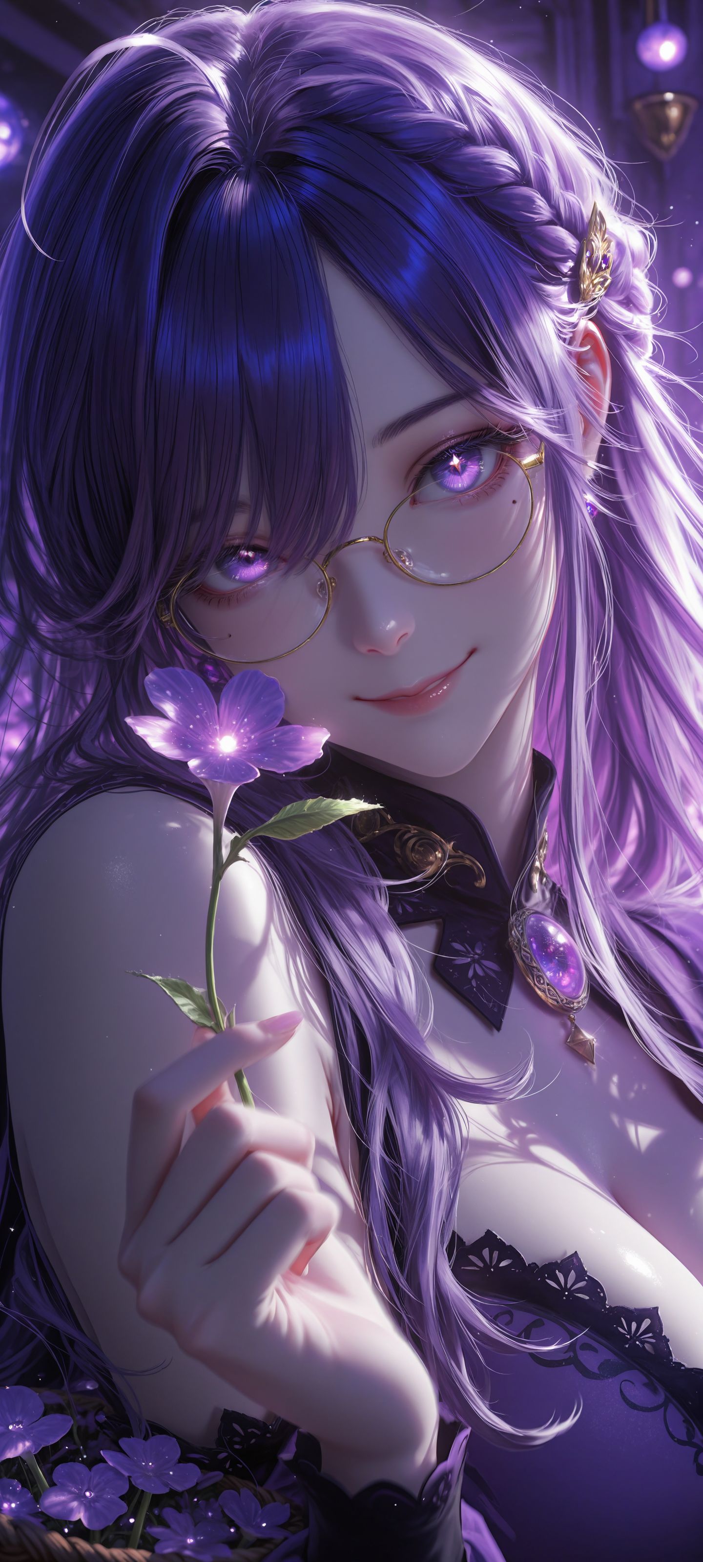 超高清壁纸 视觉美感 精灵 紫色美瞳眼睛 性感美女御姐