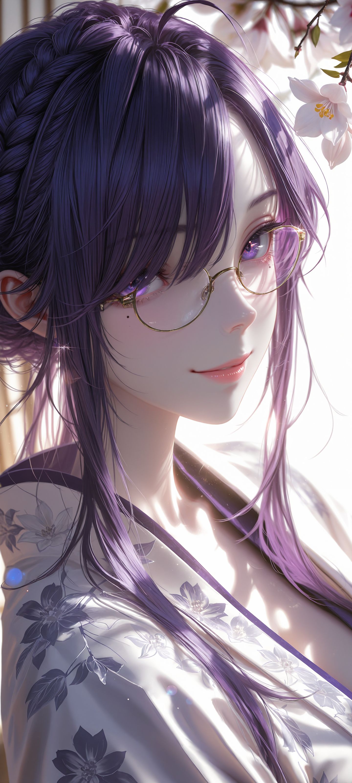 女仆装 紫色头发 AI创作 高清性感美女壁纸