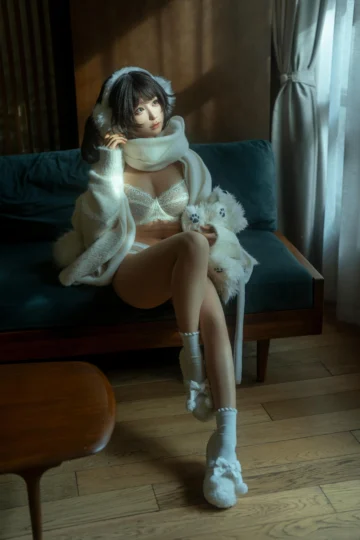 【亚洲萌妹】蠢沫沫 - 白毛衣 写真图集-皮皮兔动漫