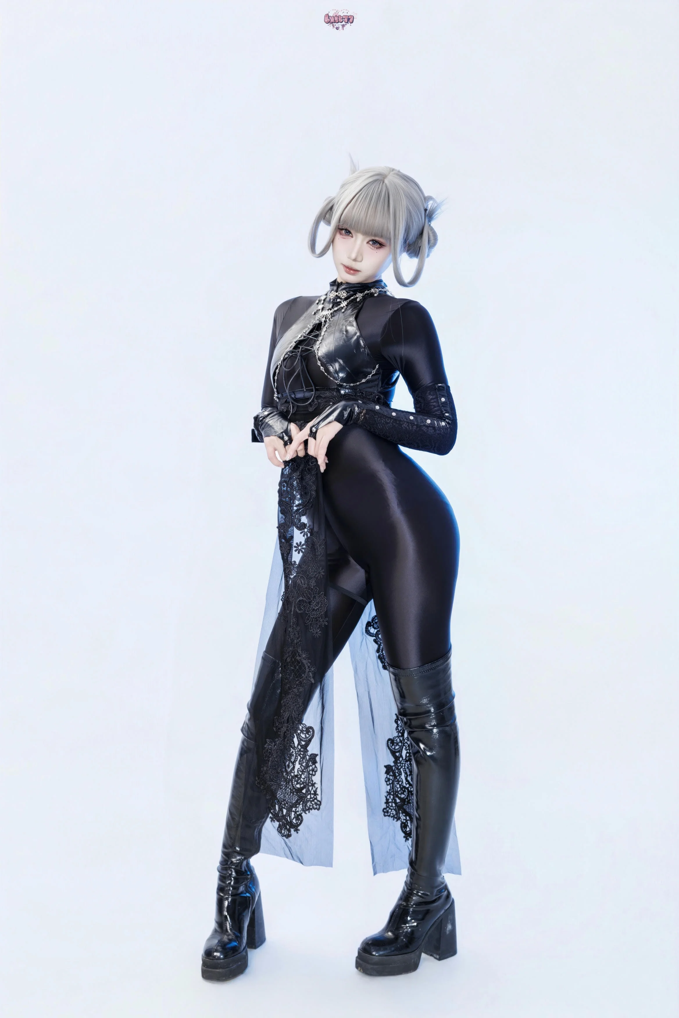 柒柒要乖哦 - 黑靡烟旗袍