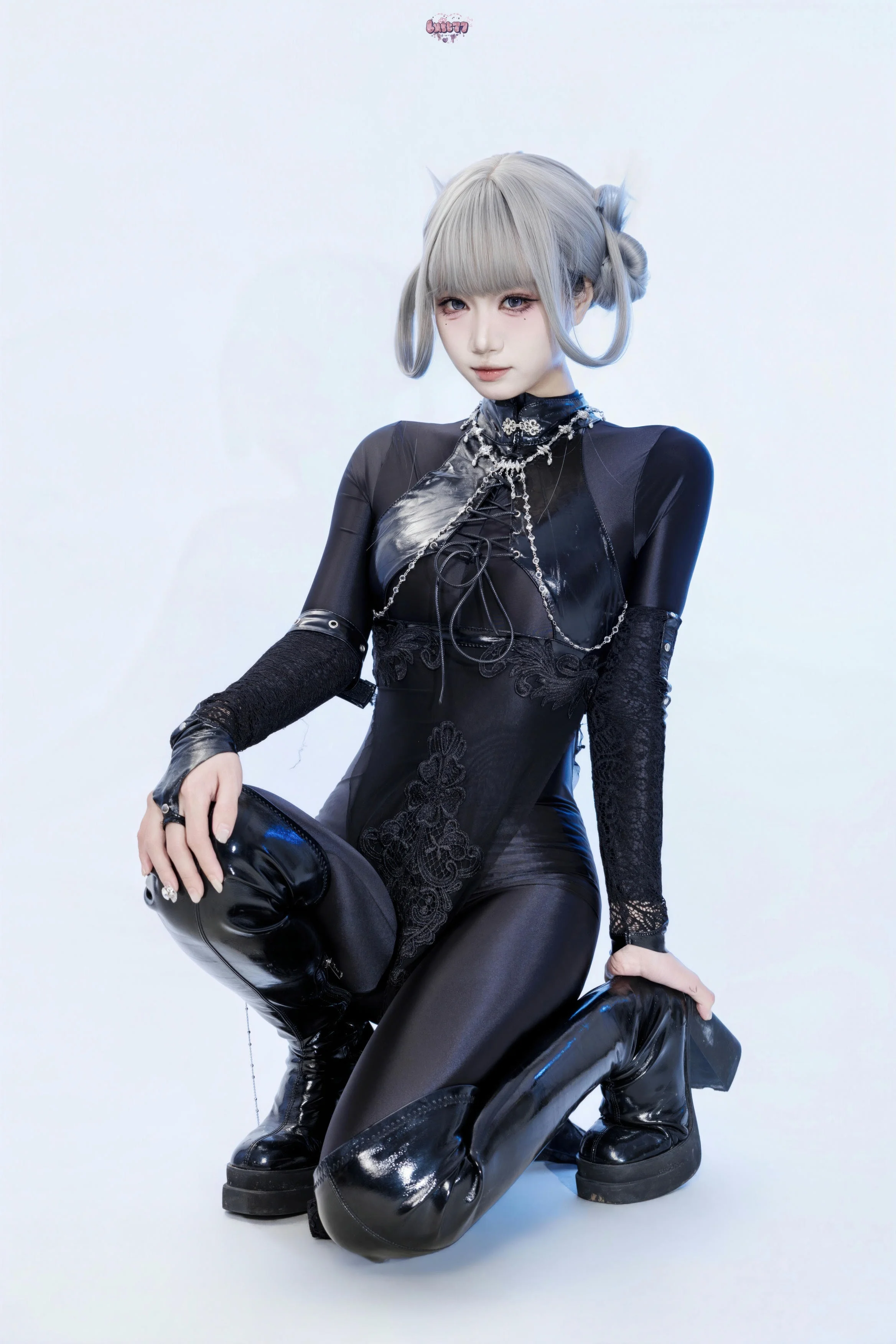 柒柒要乖哦 - 黑靡烟旗袍