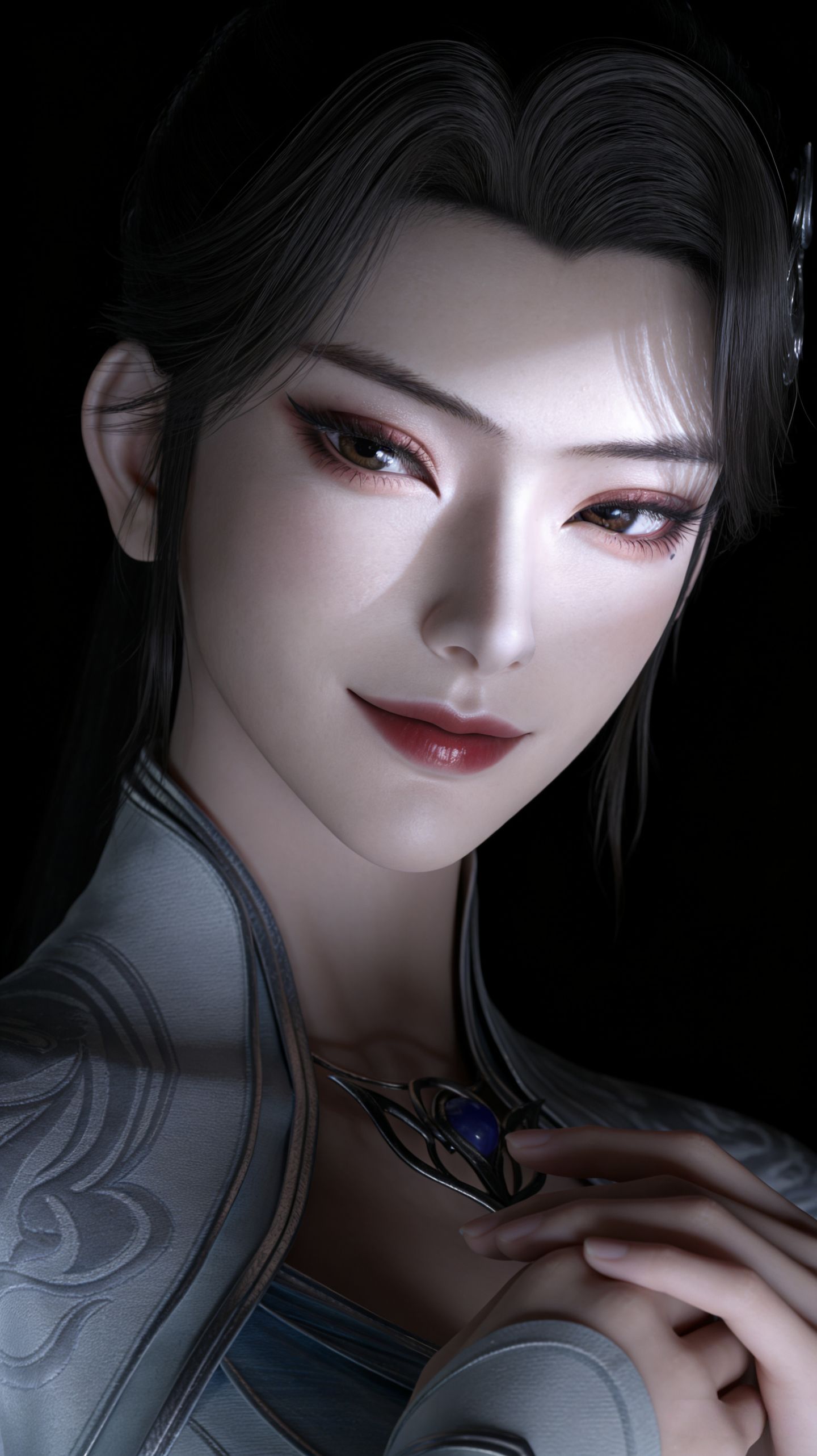 斗破苍穹 青仙子美图壁纸 黑色背景 竖图手机版