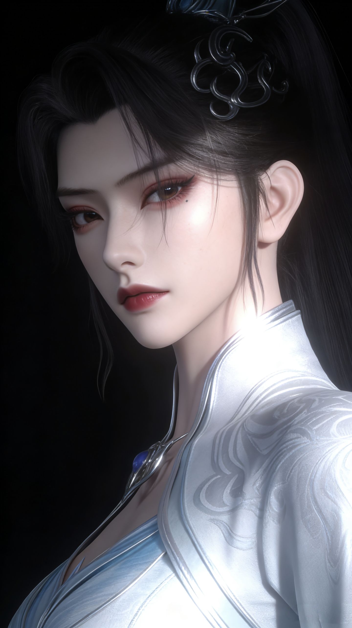 斗破苍穹 青仙子美图壁纸 黑色背景 竖图手机版