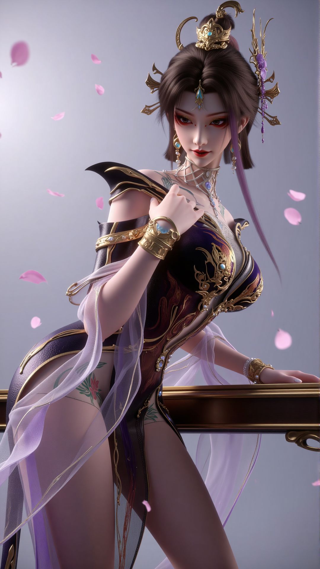 动漫人物角色 百炼成神 古佩儿 手机竖屏壁纸 背景图片 大长腿