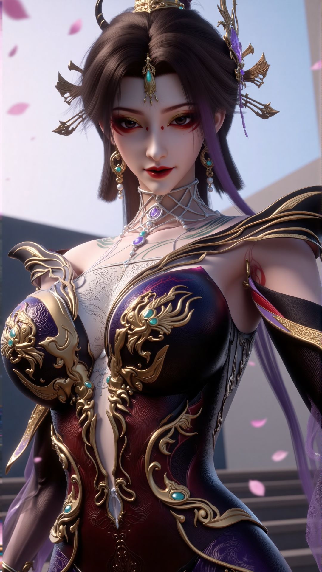 动漫人物角色 百炼成神 古佩儿 手机竖屏壁纸 背景图片 大长腿