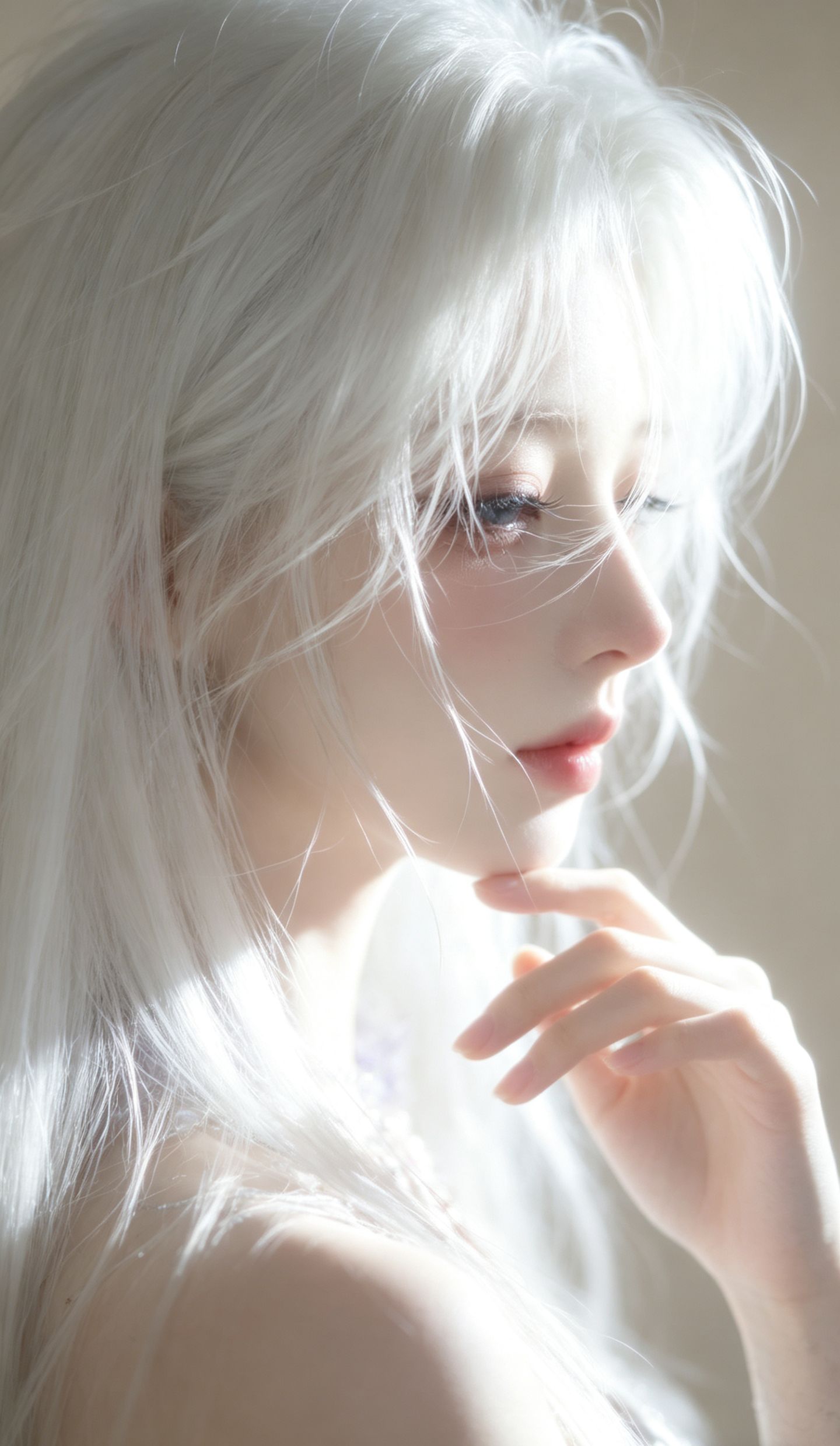AI写实美女 手机壁纸 逆水寒手游 楼兰版本 游戏角色捏脸 唯美