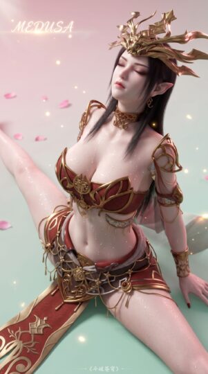女王 国漫女神角色 斗破苍穹 美杜莎 性感美女 动漫女主-皮皮兔动漫