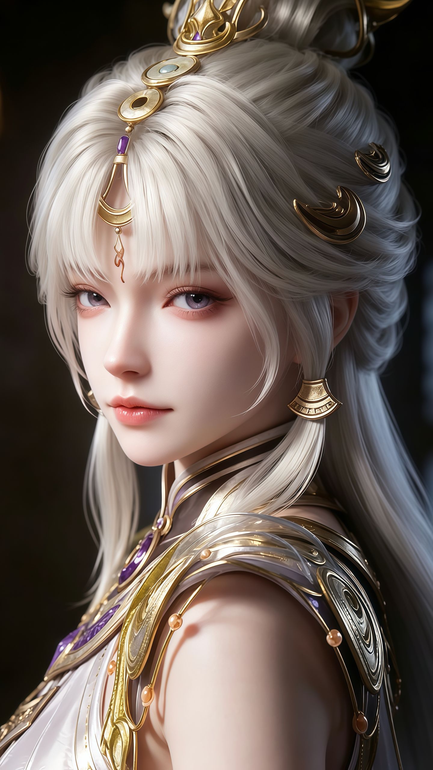 2K超高清壁纸 甘璇 永劫无间游戏美女 CG动画还原 建模颜值很高 脸部特写