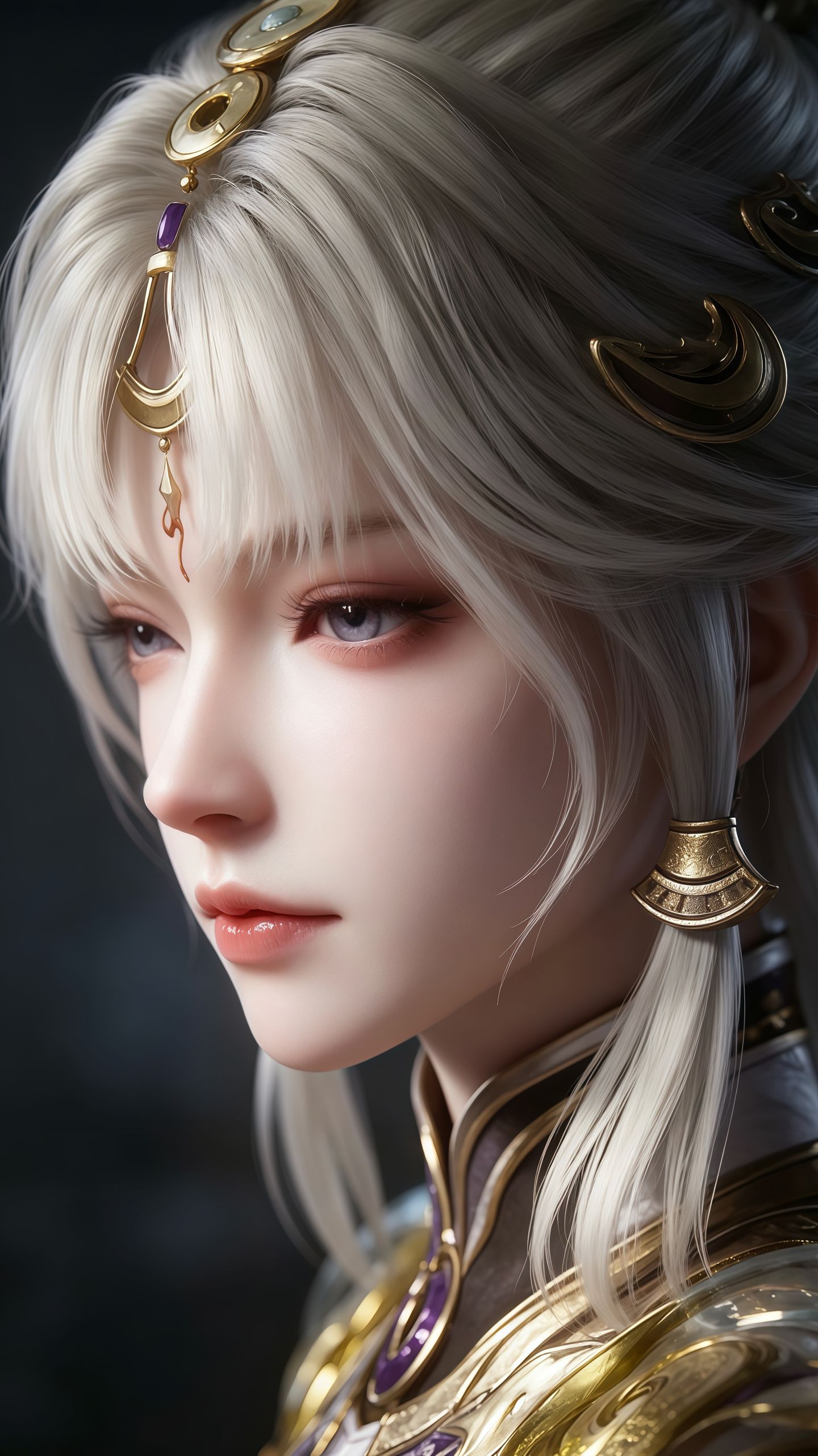 2K超高清壁纸 甘璇 永劫无间游戏美女 CG动画还原 建模颜值很高 脸部特写