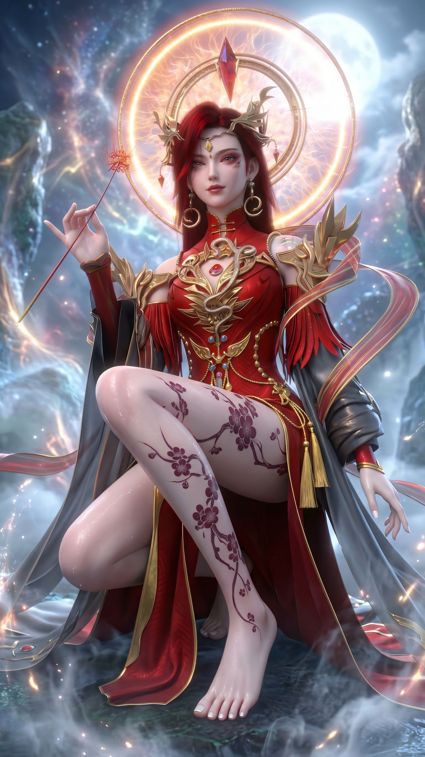 夜色已至 红唇血妖女王 赛博朋克风格 星辰变最终季 动漫壁纸 国漫女神