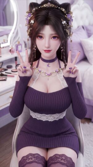 紫色穿搭的姬紫月 动漫国漫美女 遮天 超高清福利壁纸-皮皮兔动漫