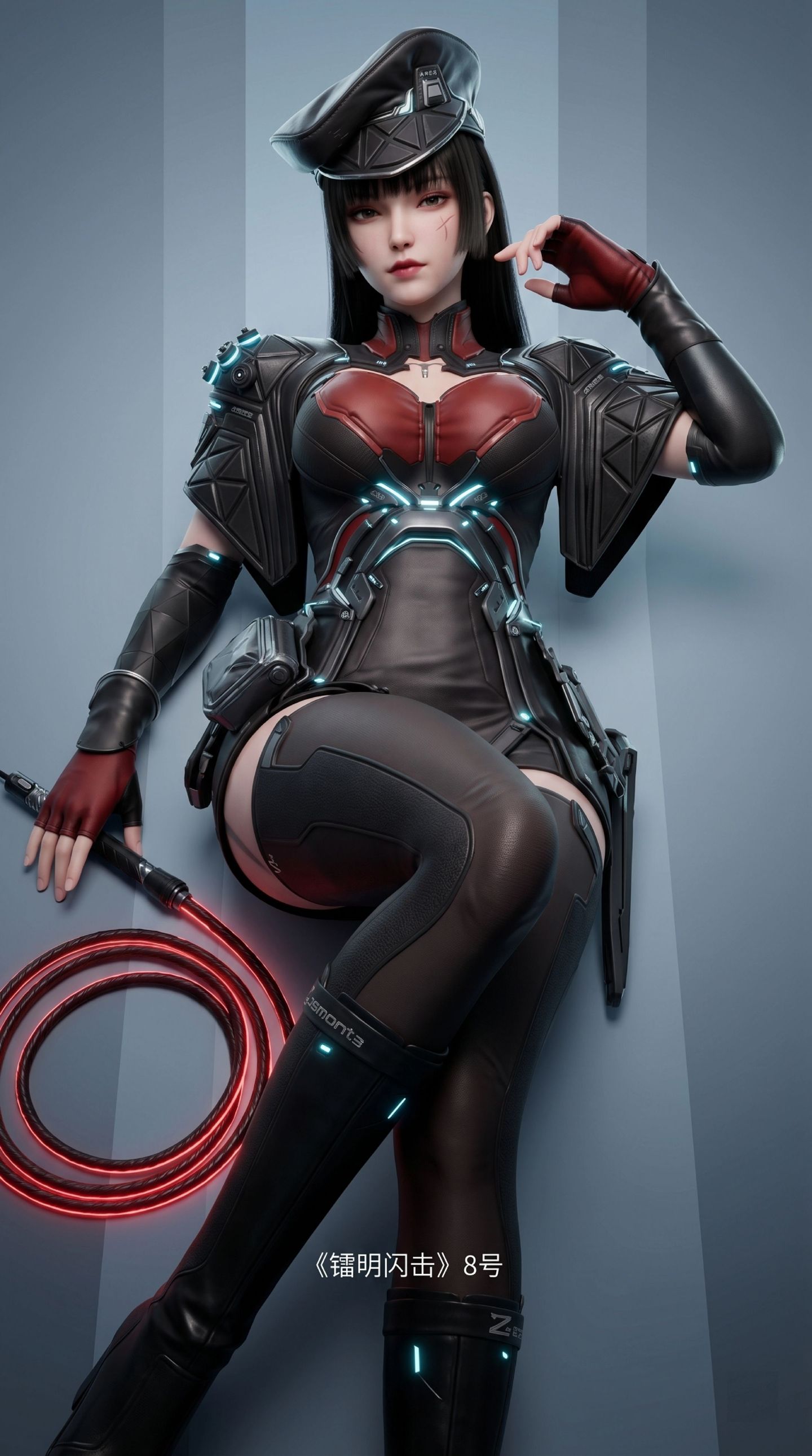 镭明闪击 性感游戏角色美女写真在线美图 御姐模型 黑丝美腿 皮衣