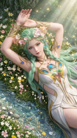 王者荣耀 貂蝉皮肤 梦幻花仙唯美意境 森林里的精灵少女 手机壁纸 全面屏高清壁纸-皮皮兔动漫