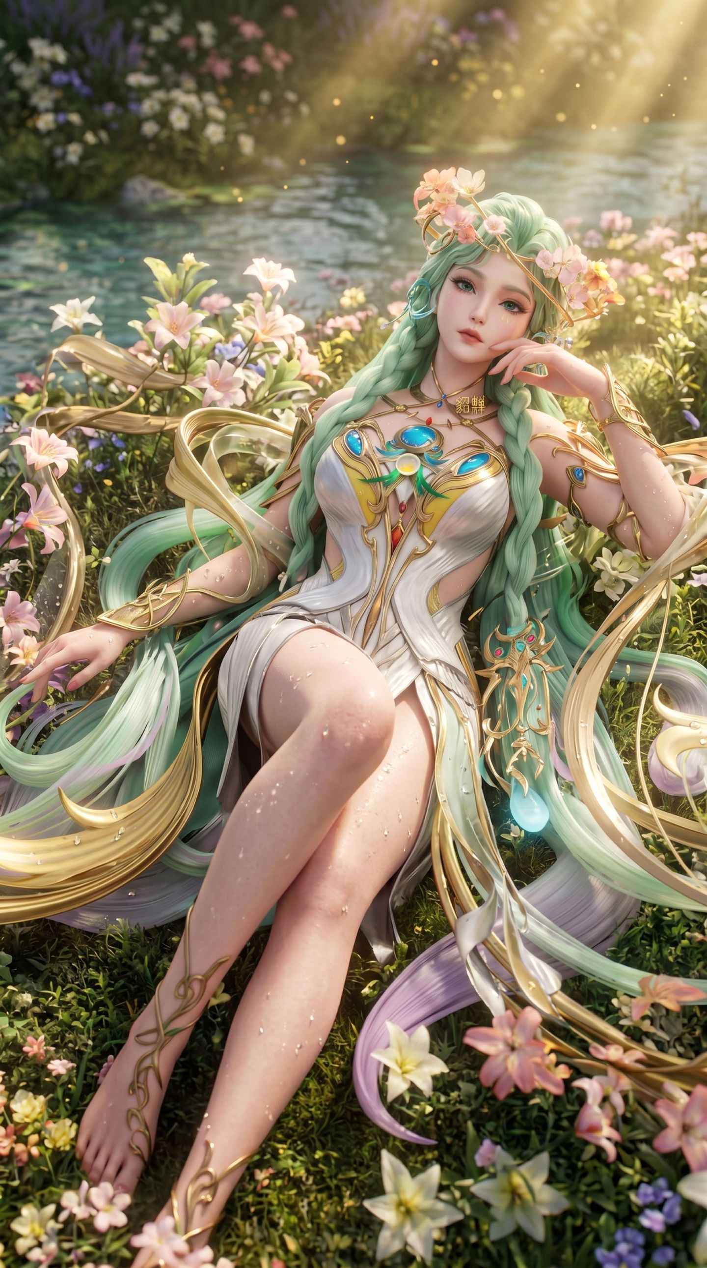 王者荣耀 貂蝉皮肤 梦幻花仙唯美意境 森林里的精灵少女 手机壁纸 全面屏高清壁纸